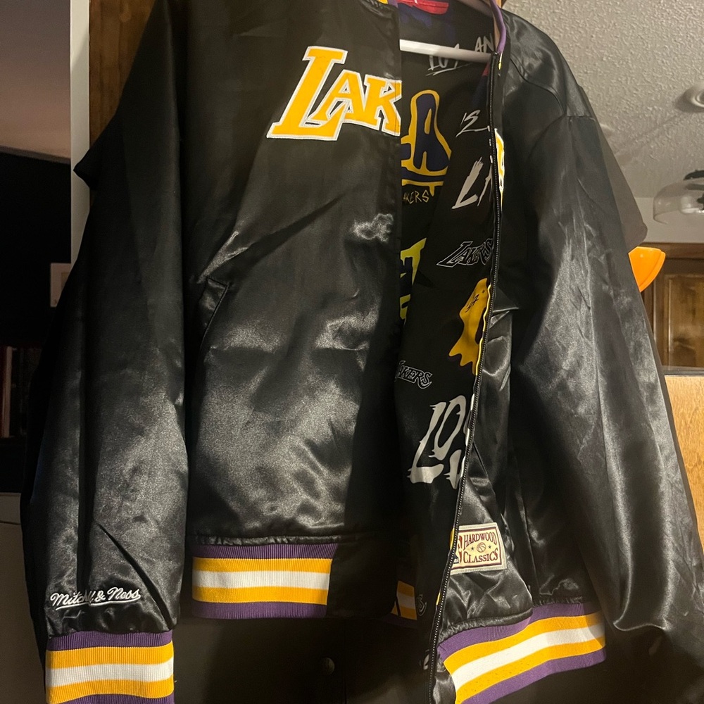 Mitchell & Ness Black and Purple Jacket